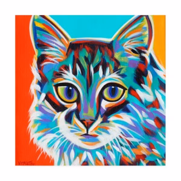 Carolee Vitaletti 'Dramatic Cats Ii' Canvas Art, 14x14